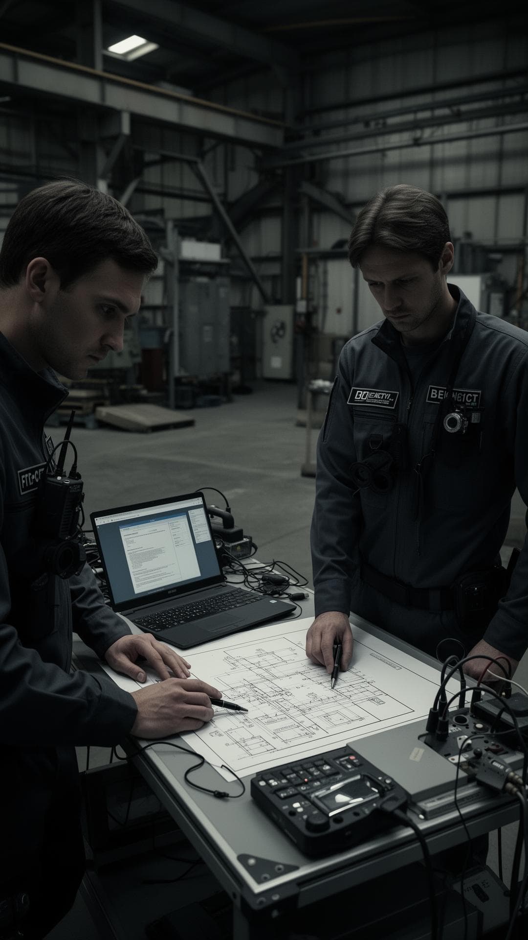 Equipe técnica da Lauden analisando documentação em campo